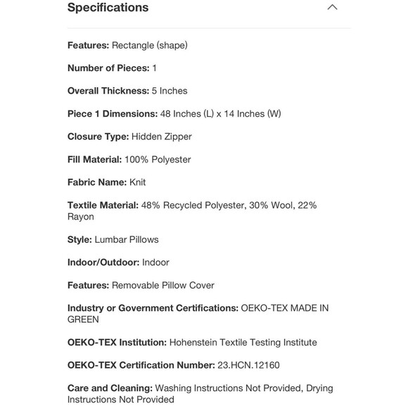 Textured Boucle Lumbar Decorative Throw Pillow Dark Gray - Casaluna NEW - Picture 8 of 9